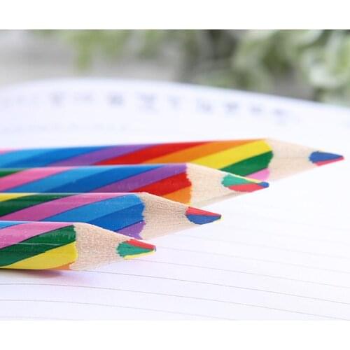 4PCS/Set Rainbow Colored Pencils HB Pre-sharpened 4 in 1 Color Pencils, Assorted Colors for Drawing Coloring Sketching Pencils