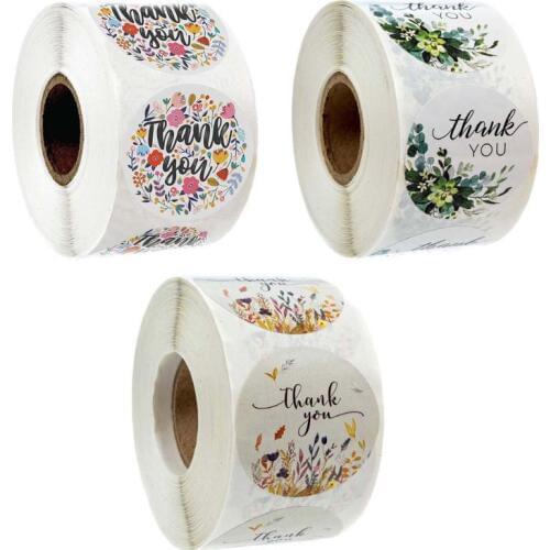 500pcs/roll Floral Thank You Sticker Seal Labels Handmade Scrapbooking Decoration Stationery Stickers