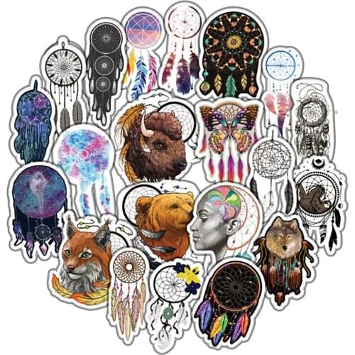 57PCS Dreamcatcher Stickers Graffiti Skateboard Fridge Guitar Laptop Motorcycle Luggage Classic Toy Fun Decal Sticker for Kids
