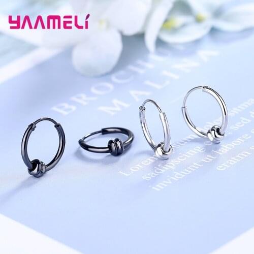 Gothic Jewelry 925 Sterling Silver Black Earrings For Women Girls 2020 Trend Valentines Day Gift Wholesale