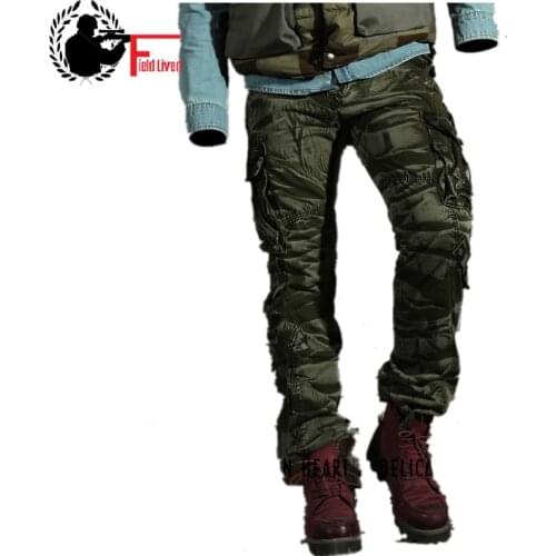 Fashion Mens Pants Spring Cotton Camouflage Military Pants Men Straight Combat Casual Tactical Overalls Casual Male Trousers