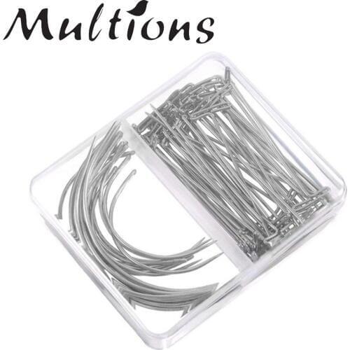 50pcs Sewing Pins 51mm T Shape Straight Quilting Pins Dressmaking Pins & 20Pcs Curved Needles for Patchwork DIY Sewing Tools
