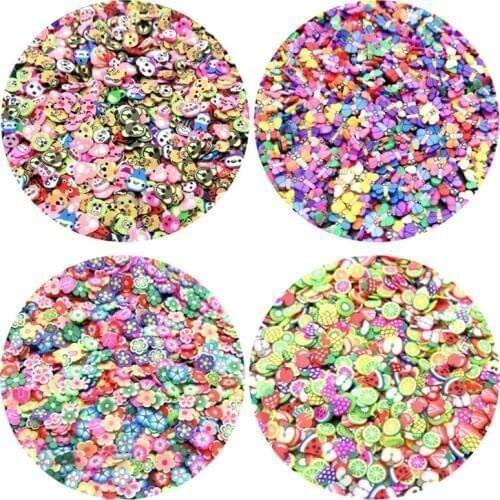 1000Pcs 3-6mm Mixed Flower Clay Beads Decoration Crafts Flatback Cartoon Scrapbook Fit Phone Embellishments Diy Accessories