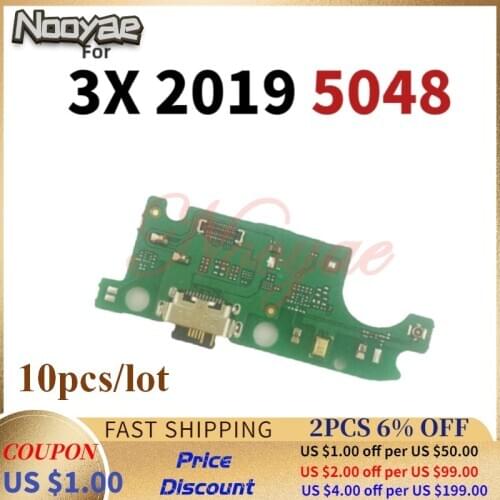 For Alcatel 3X 2019 5048 5048U 5048Y USB Dock Charging Port Charger Plug Board Flex Cable With Microphone MIC 10pcs/lot
