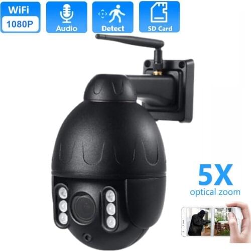 1080P PTZ IP Camera Wifi Outdoor Speed Dome Wireless Wifi Security Camera Pan Tilt 5X Optical Zoom 2MP Network CCTV Surveillance