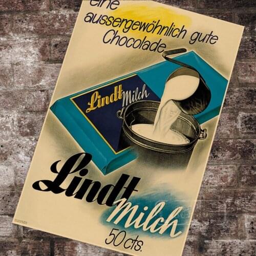 Switzerland Food Chocolate Ads Lindt Milch Classic Canvas Paintings Vintage Wall Posters Stickers Home Decor Gift