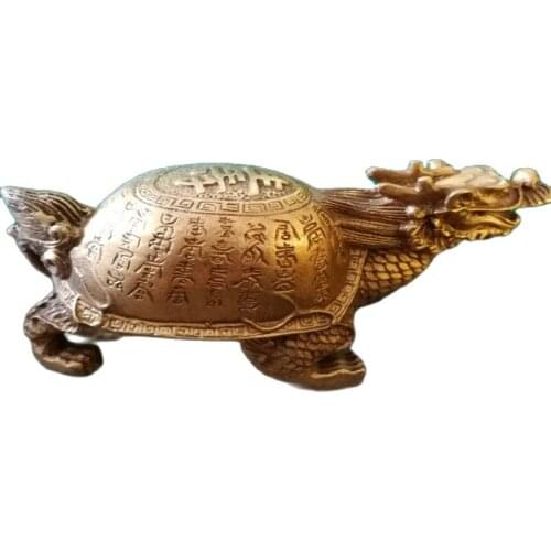 China Bronze Sculpture Of Monk Chanting Consecration "Baishou Copper Dragon" Statue