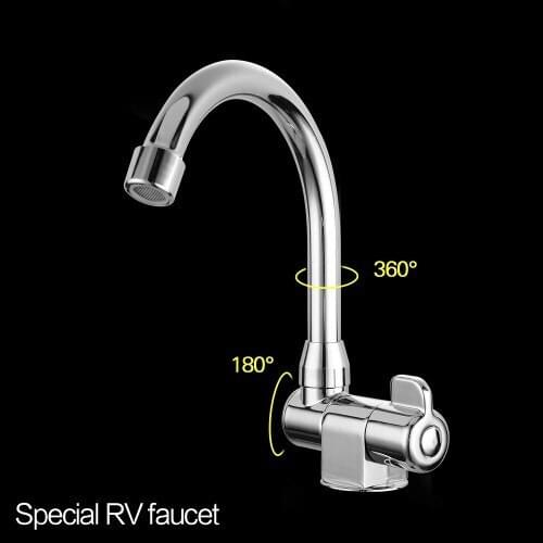 Marine Boat Yacht Camping RV Caravan Brass Cold Water 360 Degree Folding Water Faucet Tap Chrome Finish 008