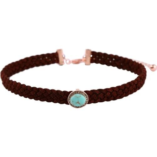 Red Line Weave Vintage Choker Necklace For Women Girl Synthetic Stone Gothic Charm Collar Accessories Necklace Jewelry