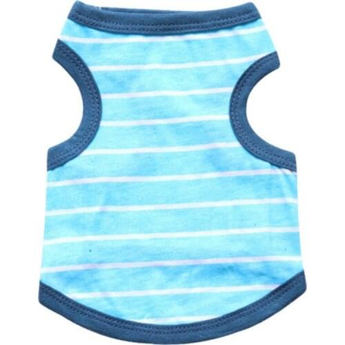 Summer Pet Cat Dog Shirt Striped Clothes Cotton Material Soft Comfortable Breathable Casual Pet Cat Dog Costume