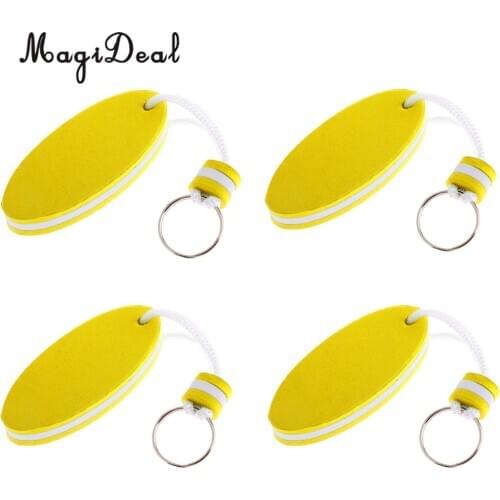 MagiDeal Set 4 Yachting Outboard Boat Oval Shaped Water Sports Floating Keyring Keychain Key Holder Water Buoyant Key Float