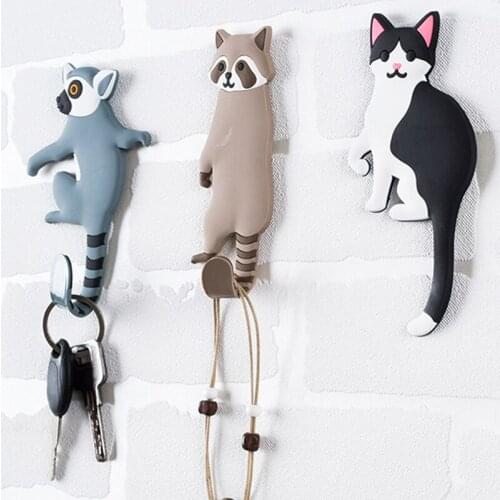 Cartoon Animal Hook Seamless Hook Elephant Back Hook Antler Hook Fridge Magnet Hook Multifunctional Sticky Hook