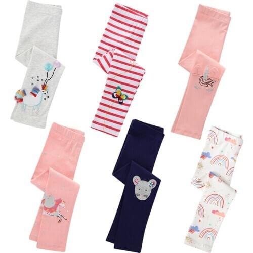 Spring and autumn new girls' tights children Unicorn embroidered pants children cartoon tights girls 2-10 years old