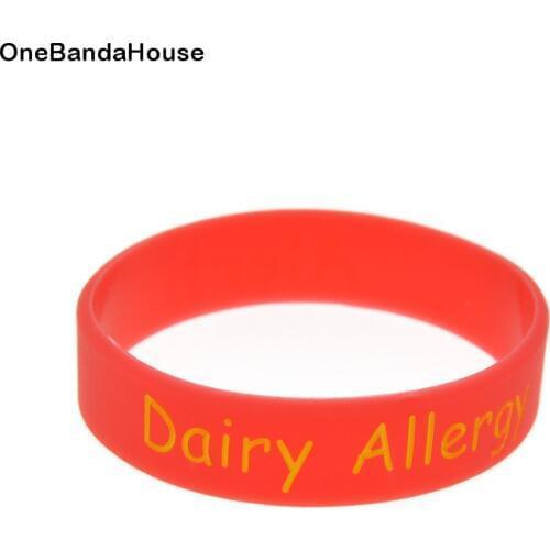 OBH 50PCS Alert Dairy Allergy Silicone Bracelet for Daily Reminder Kids Size