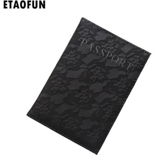 Etaofun womens sexy lace printing leather passport cover, 2018 fashion new arrivals passport holder, high quality passport case
