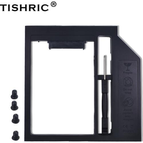 TISHRIC Plastic Universal 2nd HDD Caddy 12.7mm SATA 3.0 Optibay for 2.5''2TB Hard Disk SSD Case Enclosure for Notebook CD-ROM