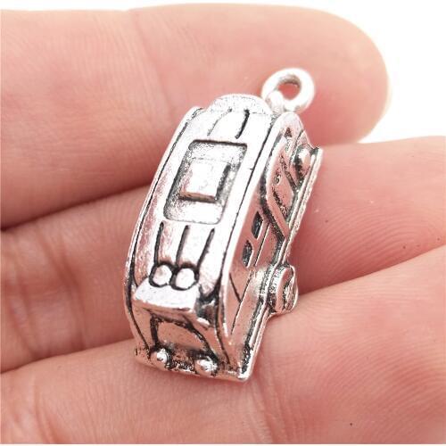 BULK 30 Zinc Alloy Camper Trailer Charms Antique Silver Plated Camp Camping Pendant DIY Pendant for Bracelet 27.2*10mm 2.9g