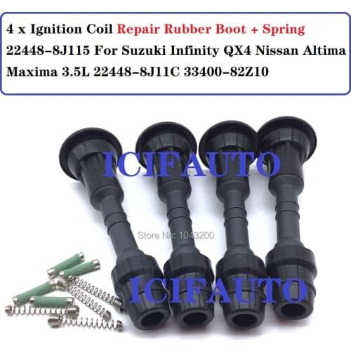 4 x Ignition Coil Repair Rubber Spring 22448-8J115 for Suzuki Infinity QX4 Nissan Altima Maxima 3.5L 22448-8J11C , 33400-82Z10