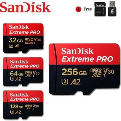 SanDisk Extreme Pro Micro SD Card 128GB 64GB 32GB 256GB 400GB U3 V30 4K Memory Card Flash Card Microsd SD/TF Card For phone