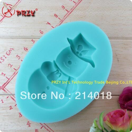 Snow man shape chocolate silicone mold fondant cake decoration mold fondant Cake mold (si282)