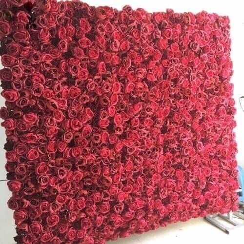SPR wine red Artificial silk flower wall panel wedding backdrop arch flower table runner decoration floral