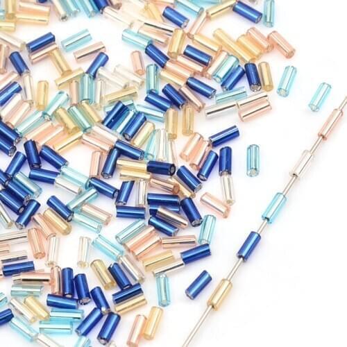 Cylinder Shape Bugle Glass Beads Czech Silver Gold Black Beads for Diy Handmade Jewelry Making Bracelet Necklace Beadwork