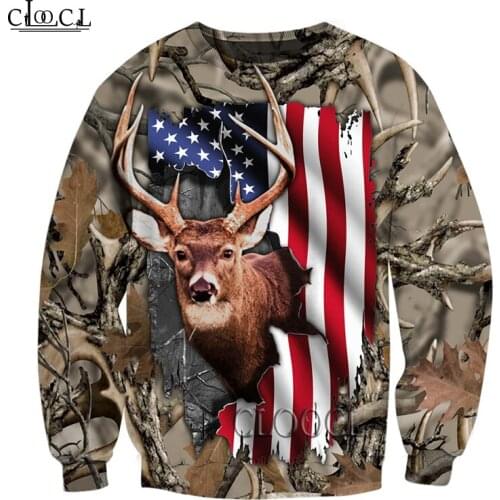 HX Deer Hunting Camo 3D Print Men Women Hoodies Sweatshirts Harajuku Fashion Hooded Autumn Hoody Casual Tracksuit Drop Shipping