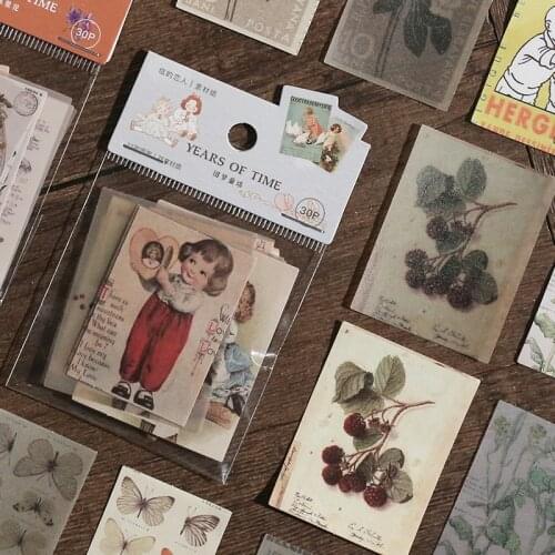 Retro Fairy Tale Paper Card Flower Stamp Material Paper Junk Journal Planner Scrapbooking Vintage Decorative DIY Craft Paper