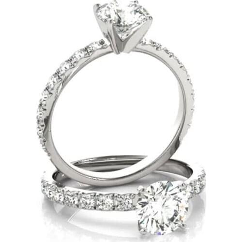 925 Sterling Silver Wedding Ring For Women 1 Ct Engagement Band Solitaire Fashionable Jewelry