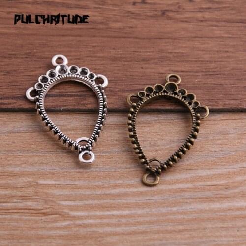 10pcs 23*37mm Two Color Zinc Alloy Necklace Charm Jewelry DIY Hollow Water Droplets Connector Pendant Necklace