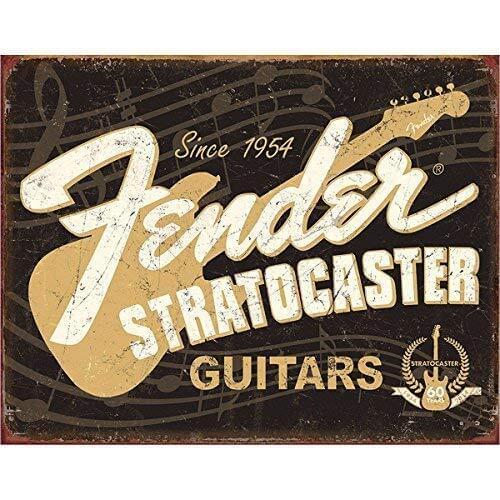 12x8 Inches Metal Tin Signs Music Since 1954 Strato Caster Guitars Bar Iron PainTing Retro Plaque Club Label Rock Logo Band