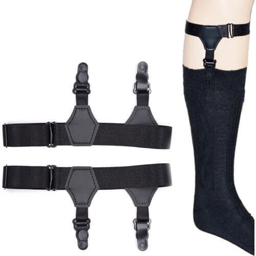 2Pcs/Set Unisex Socks Garters Belt Suspenders Adjustable Non-slip Double Clips