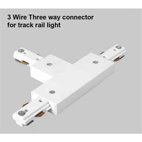 3 Wire Track light rail Connector Track fitting LED Track Rail Connector Track Connectors three-way Connector Aluminum Free Ship