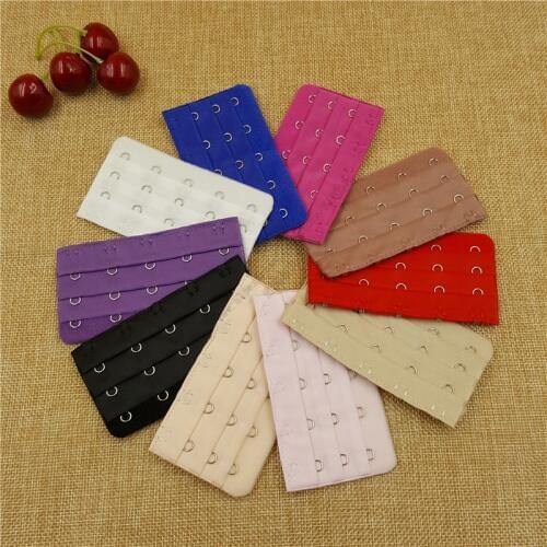 100pcs/lot ) 3 Hooks 5 Rows women Ladies Useful Bra Extenders Strap Extension Adjustable Belt Buckle Multi Color Available
