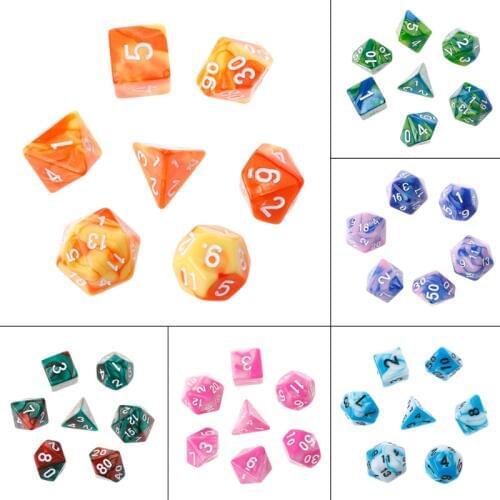7Pcs/Set Acrylic Polyhedral Dice For TRPG Board Game Dungeons And Dragons D4-D20