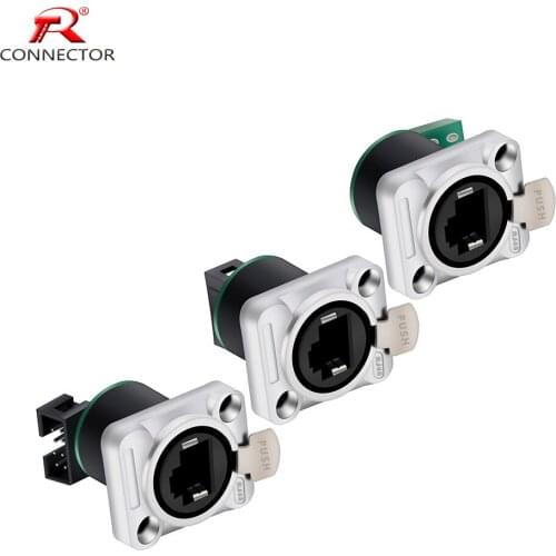 8pcs New RJ45 with PCB Board Connector, RJ45 Female Adapter, Female Panel Mount Sockets RJ45 Ethernet Connector
