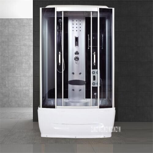 A6 Luxury Bathroom Steam Shower Room Tempered Glass Steam Shower Enclosures Household Shower Room 110V/220V 3000W (120*85*215cm)