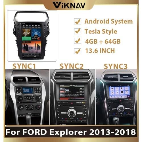 Android System vertical screen Car GPS navigation For FORD Explorer 2013-2018 Multimedia DVD Player Tesla 64GB