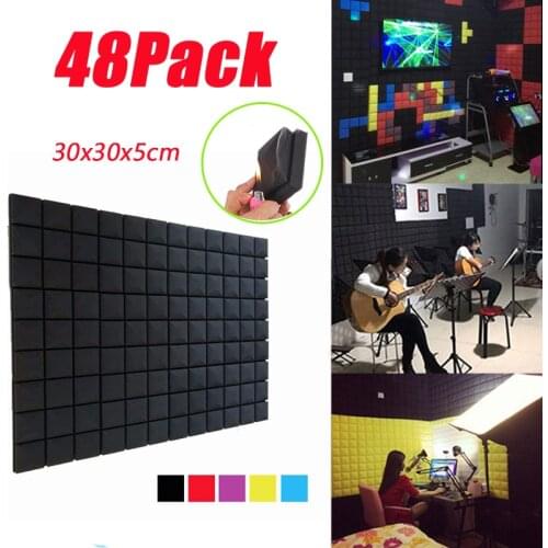 BEIYIN[48/Pack] Mushroom Acoustic Foam Plates Studio Sound Treatment Soundproofing Panels Sound Isolation Tiles 12x2x2 inch