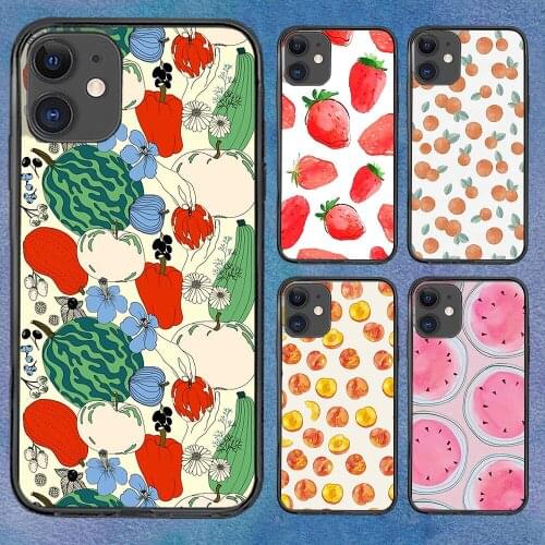 Watercolor Fruit Phone Case For Iphone 11 Case 6 Mini Pro XS Max X XR 6 12 Plus Soft TPU Cover 12Pro 11Pro 12Mini