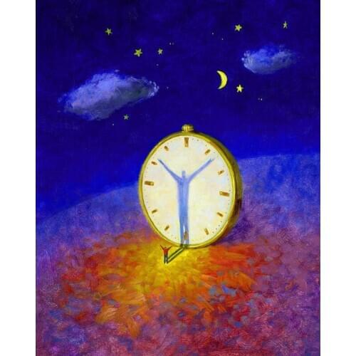 DIY Painting By Numbers Shadow clock Kit Oil Picture By Numbers Night 40x50cm Wall Art Painting on Canvas Home Decoration Gift
