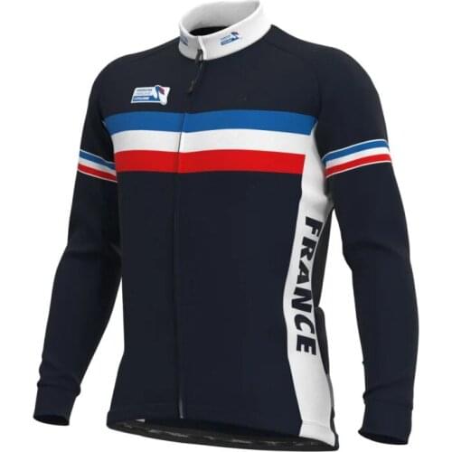 Spring Summer Long Cycling Jerseys 2021 FRANCE NATIONAL Team BLUE Mtb Long Sleeve Men Bike Wear Cycling Clothing