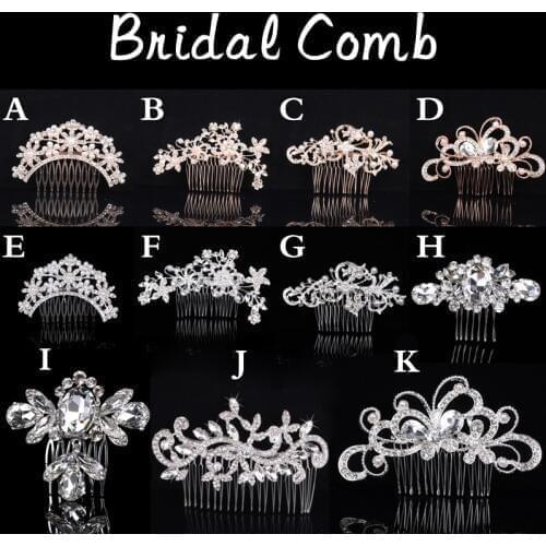 Elegant Wedding Hair Combs for Bride Crystal Rhinestones Pearl Women Hairpins Bridal Headpiece Hair Jewelry Accessories Hairwear