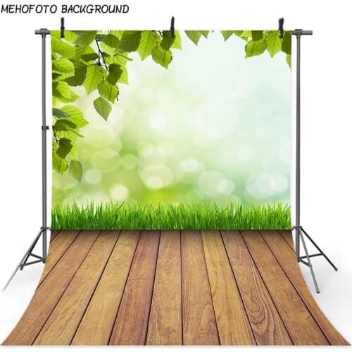 Mehofoto Wood Floor Backdrop for Photography Spring Scenery Photo Background Newborn Baby Art Photo Backdrops Bokeh Decor 391