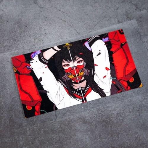 Futuristic Robot Reflective Sticker Functional Mask Girl Car Window Body Scratch Chassis Luggage Waterproof DIY Stickers