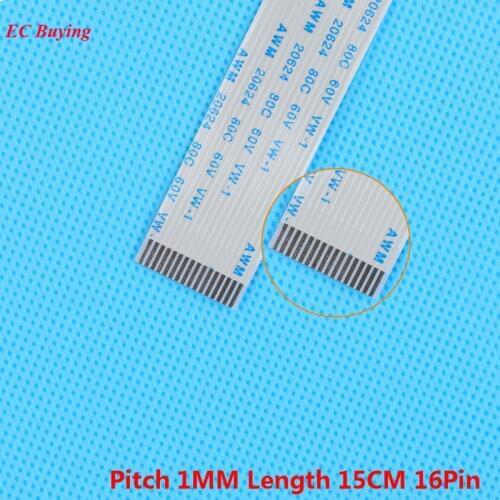 5Pcs FFC 150mm 16 Pin Flexible Flat Cable 16Pin Ribbon Cable Forward Direction 1mm Pitch 15cm Length Same Side 16Pins For TTL