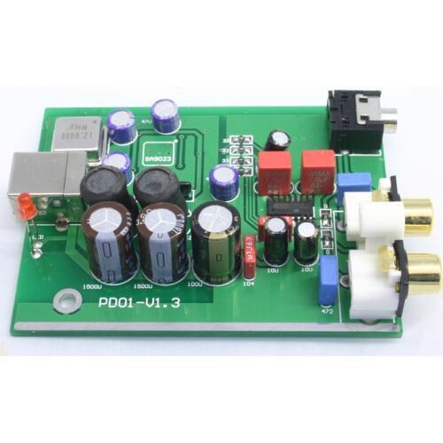 USB SA9203 DAC ES9023 96K/24BIT Laptop PC HIFI Decoder Sound Card Headphone Amplifier Assembled