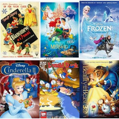 Canvas Painting Wall Art Disney Alice Snow White Donald Duck Posters and Prints Home Decoration Pictures Kids Room Decor Gift