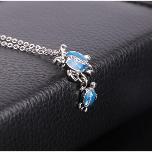 Classic Cute Turtle Pendant Necklace Fashion Lady Alloy Silver Plated Filled Ocean Beach Necklace Jewelry for Women Best Gift