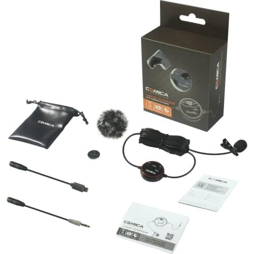 Comica CVM-V03 Lavalier Microphone Clip-on Mini Omnidirectional Condenser Mic Interview Microphone Recording Studio
